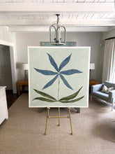 Load image into Gallery viewer, 48”x48” on canvas “Simplicity - a Pinstripe Floral” - special listing for Kereanna / Alisha Gwen Interior Design
