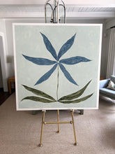 Load image into Gallery viewer, 48”x48” on canvas “Simplicity - a Pinstripe Floral” - special listing for Kereanna / Alisha Gwen Interior Design
