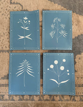 Load image into Gallery viewer, 9”x12” on blue, a set of 4, special listing for Claire
