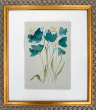 Load image into Gallery viewer, 7.5”x11” floral on soft grey paper - I
