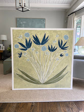 Load image into Gallery viewer, 48”x48” on canvas “Pinstripe Floral I”
