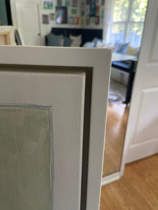 49.5” x 49.5” on canvas “Pinstripe Floral II”