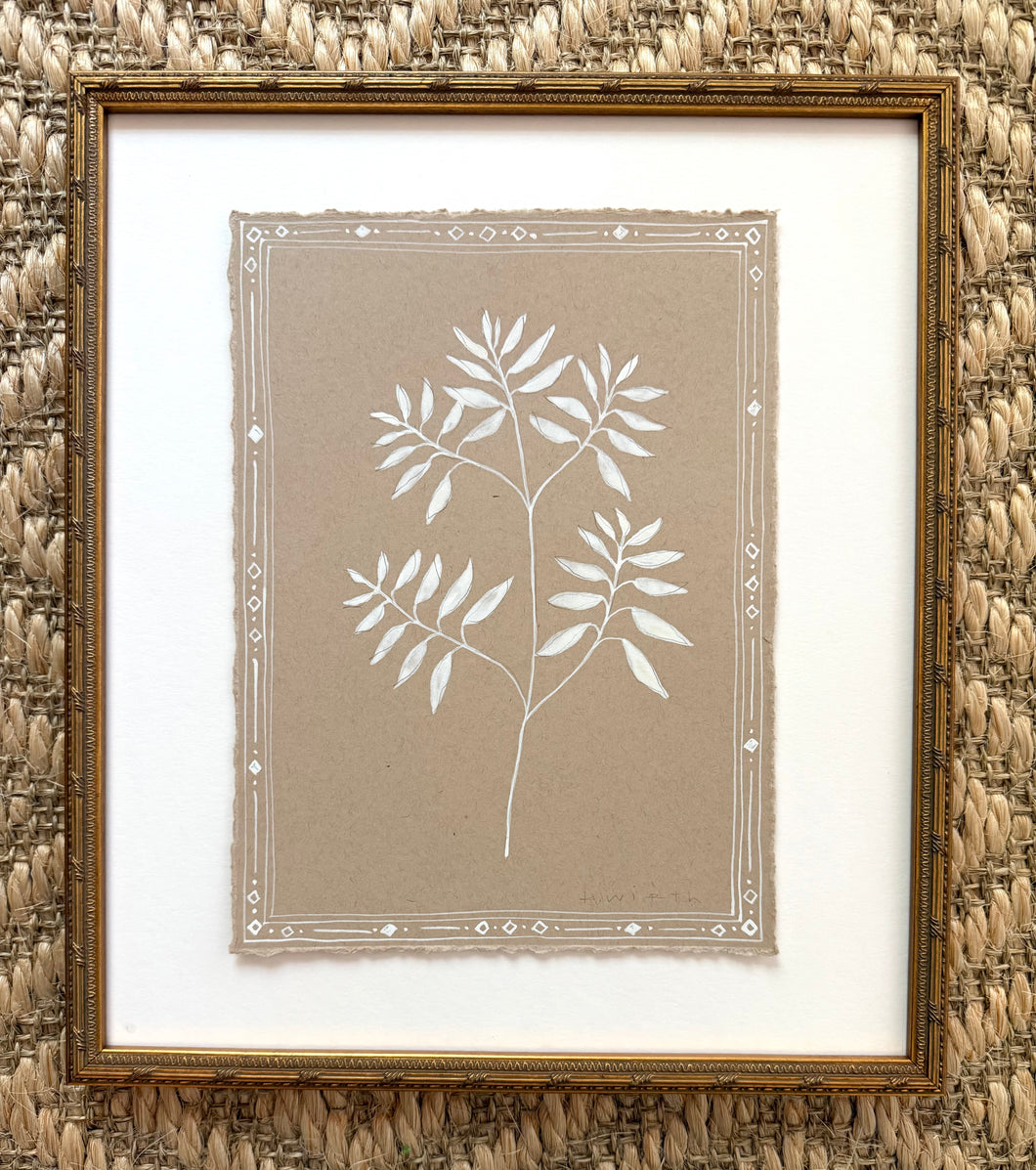8.25”x11.25” on tan paper - “Simple Song V”