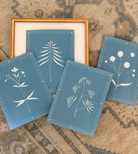 Load image into Gallery viewer, 9”x12” on blue, a set of 4, special listing for Claire
