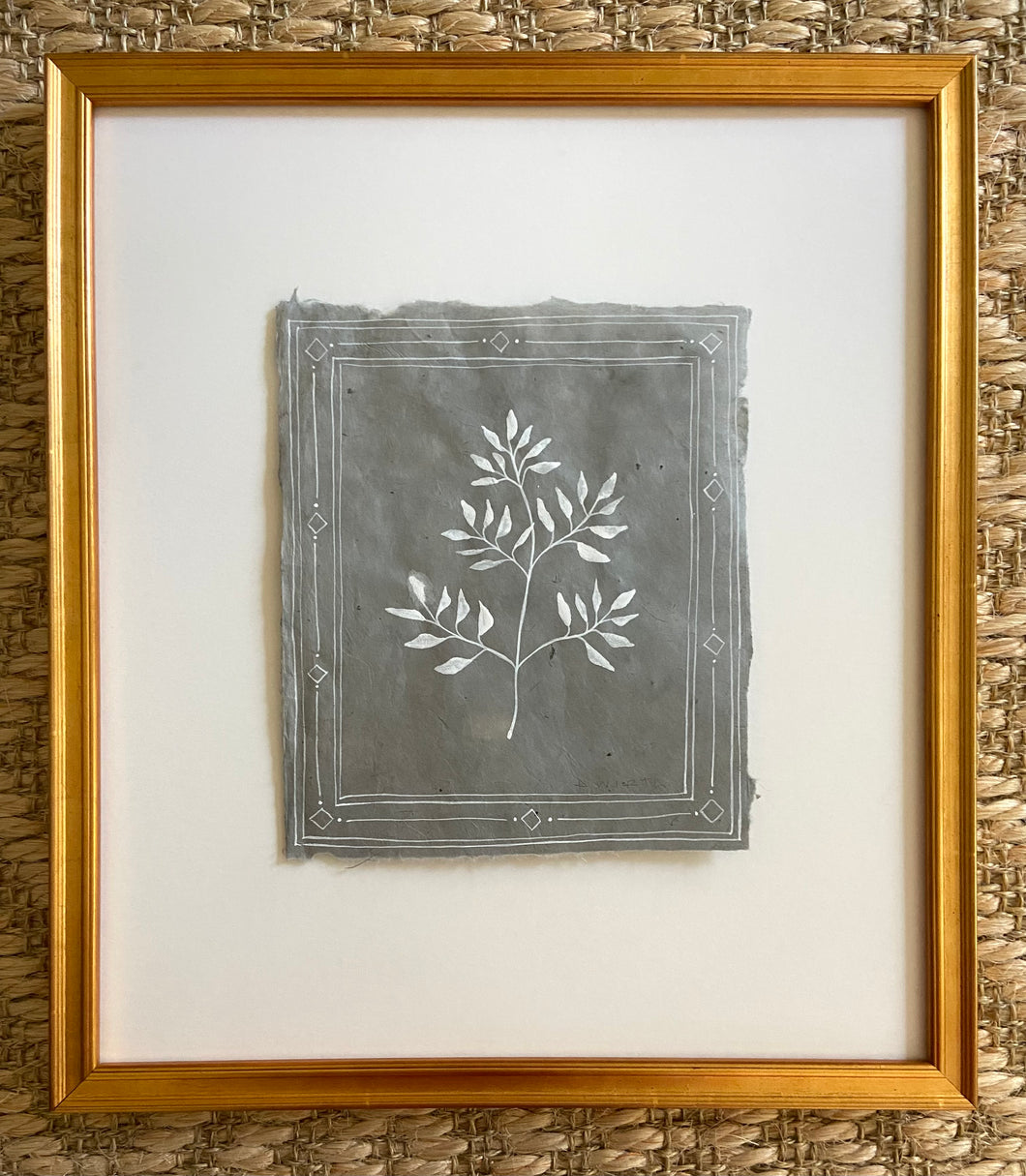 7.5”x9” floral on handmade paper - III