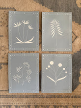 Load image into Gallery viewer, 9”x12” botanicals on French blue, a set of 4
