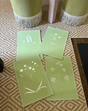 Load image into Gallery viewer, 15”x22” botanicals on green, a set of 4
