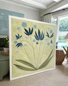 48”x48” on canvas “Pinstripe Floral IV”