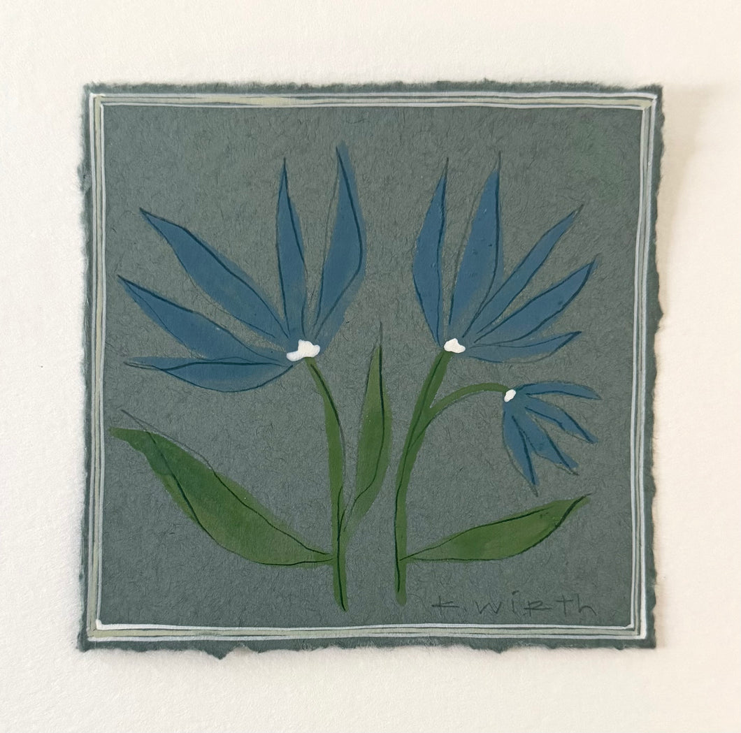 4.5”x4.5” floral on paper