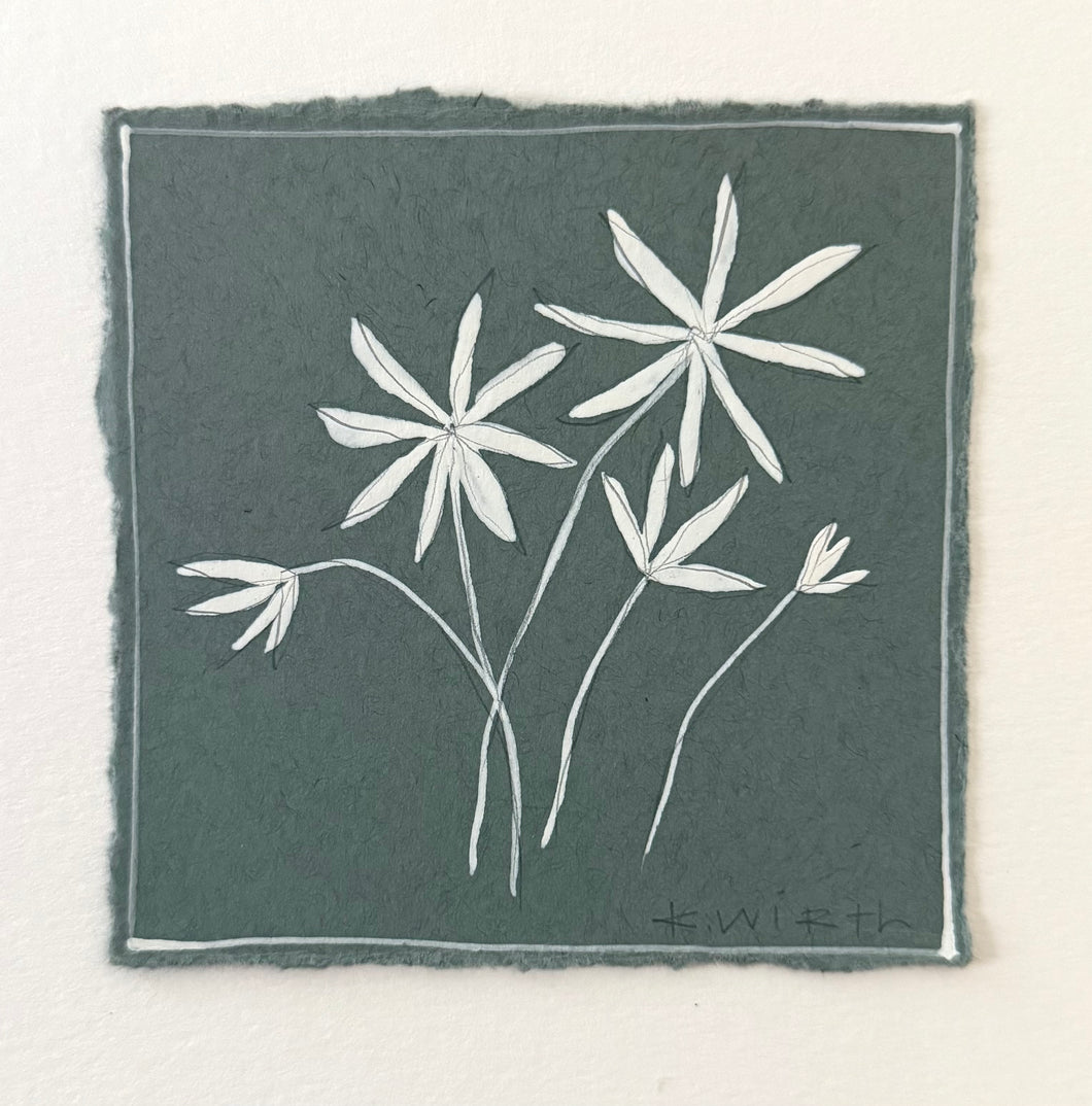 4.5”x4.5” floral on paper