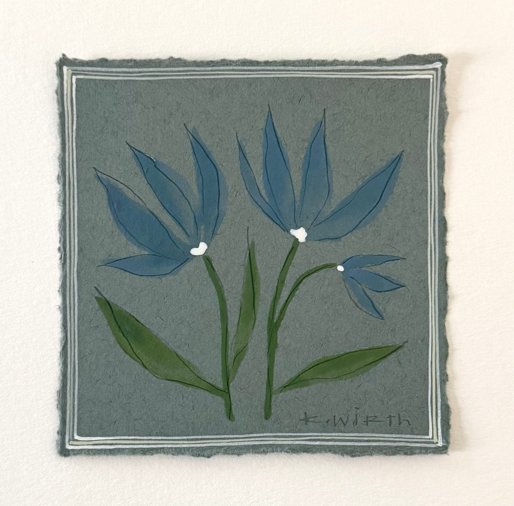 4.5”x4.5” floral on paper