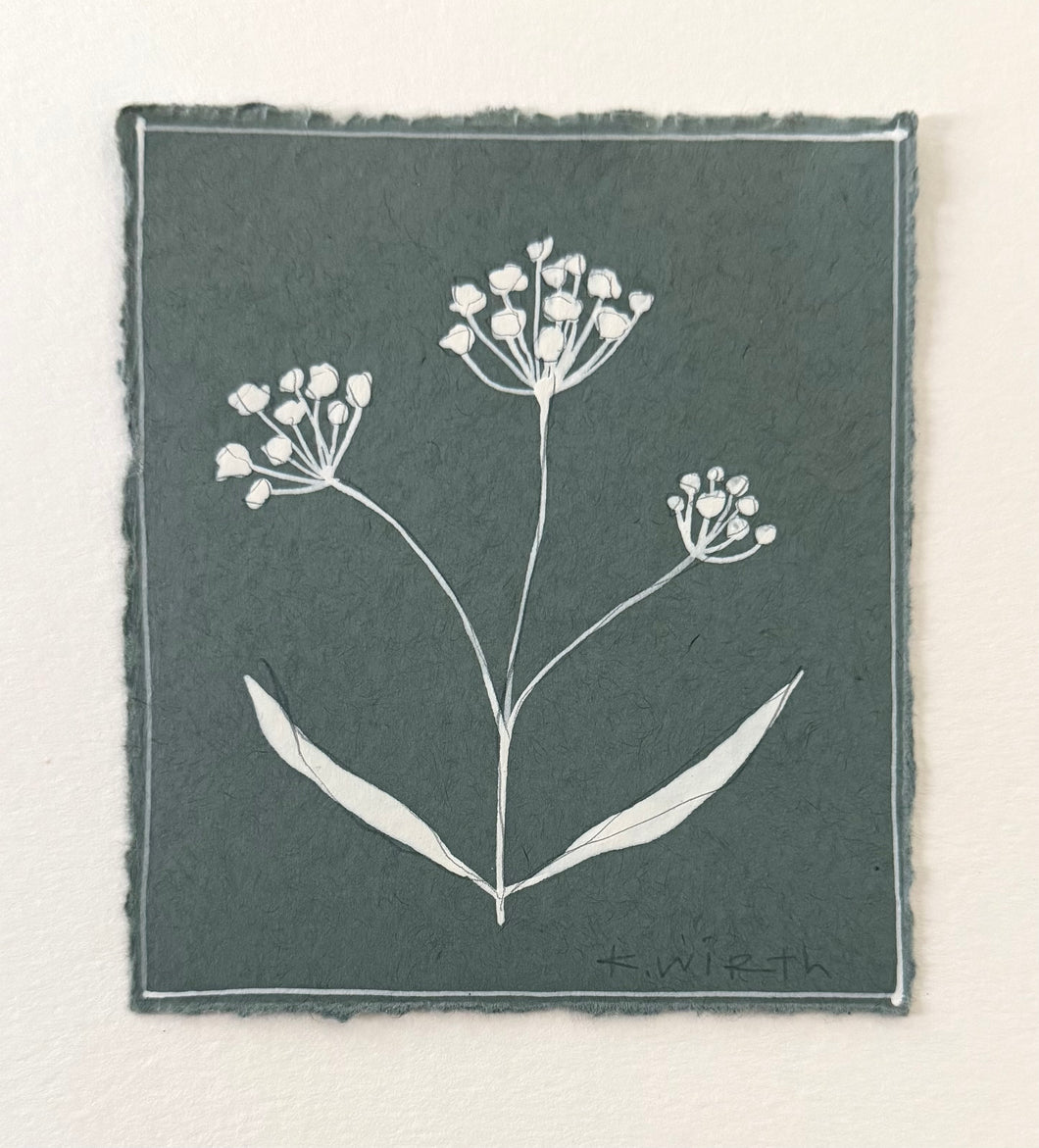 4”x4.5” floral on paper