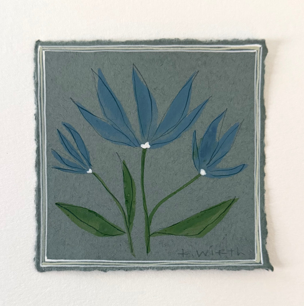 4.5”x4.5” floral on paper