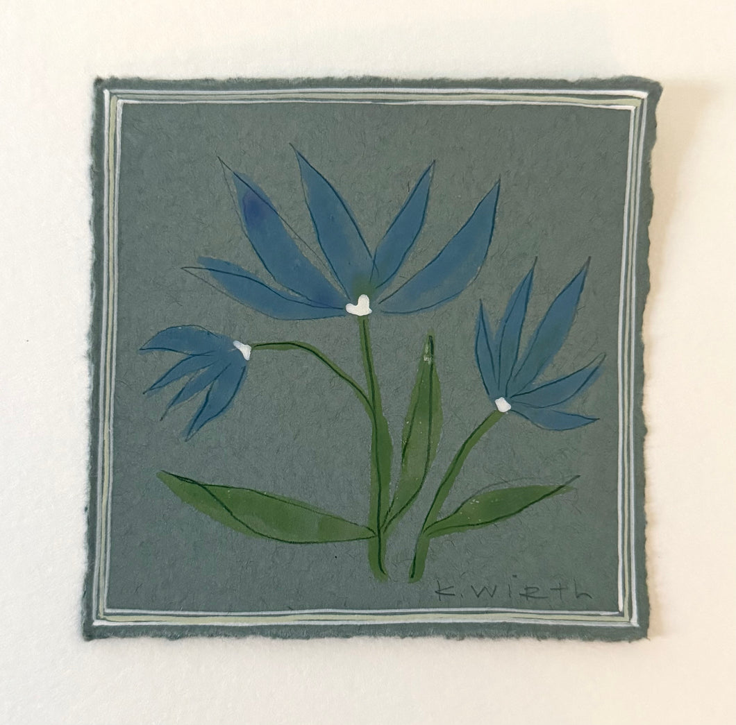 4.5”x4.5” floral on paper