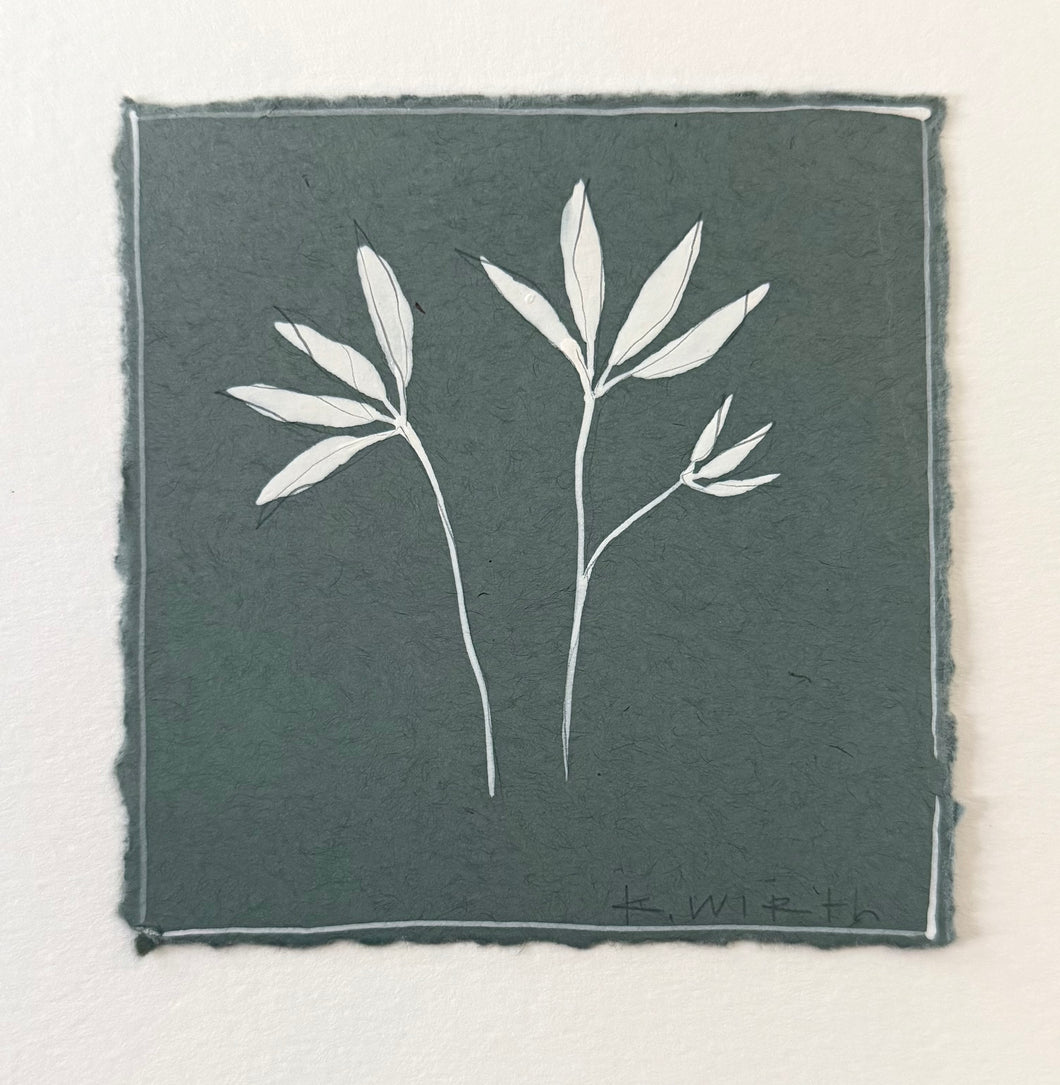 4.5”x4.5” floral on paper