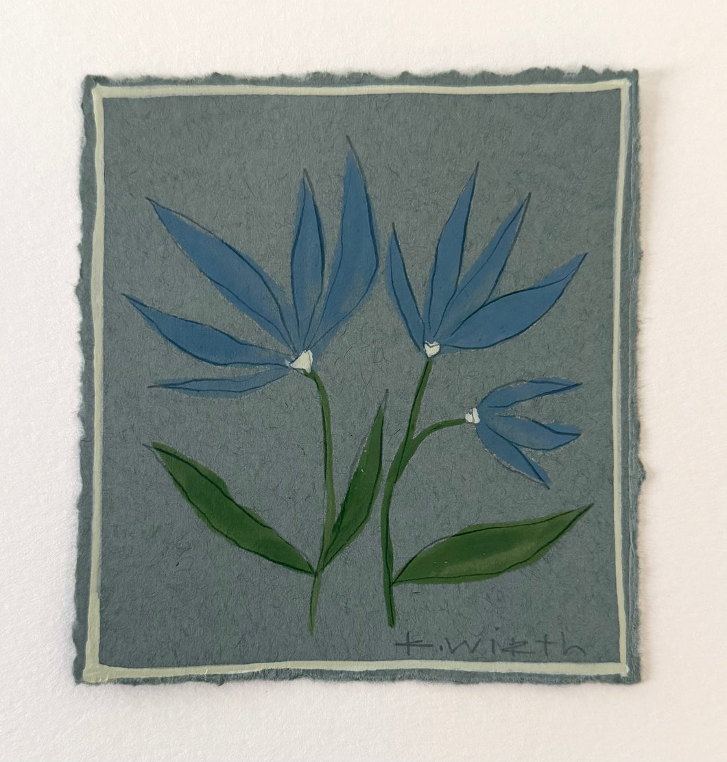 4”x4.5” floral on paper