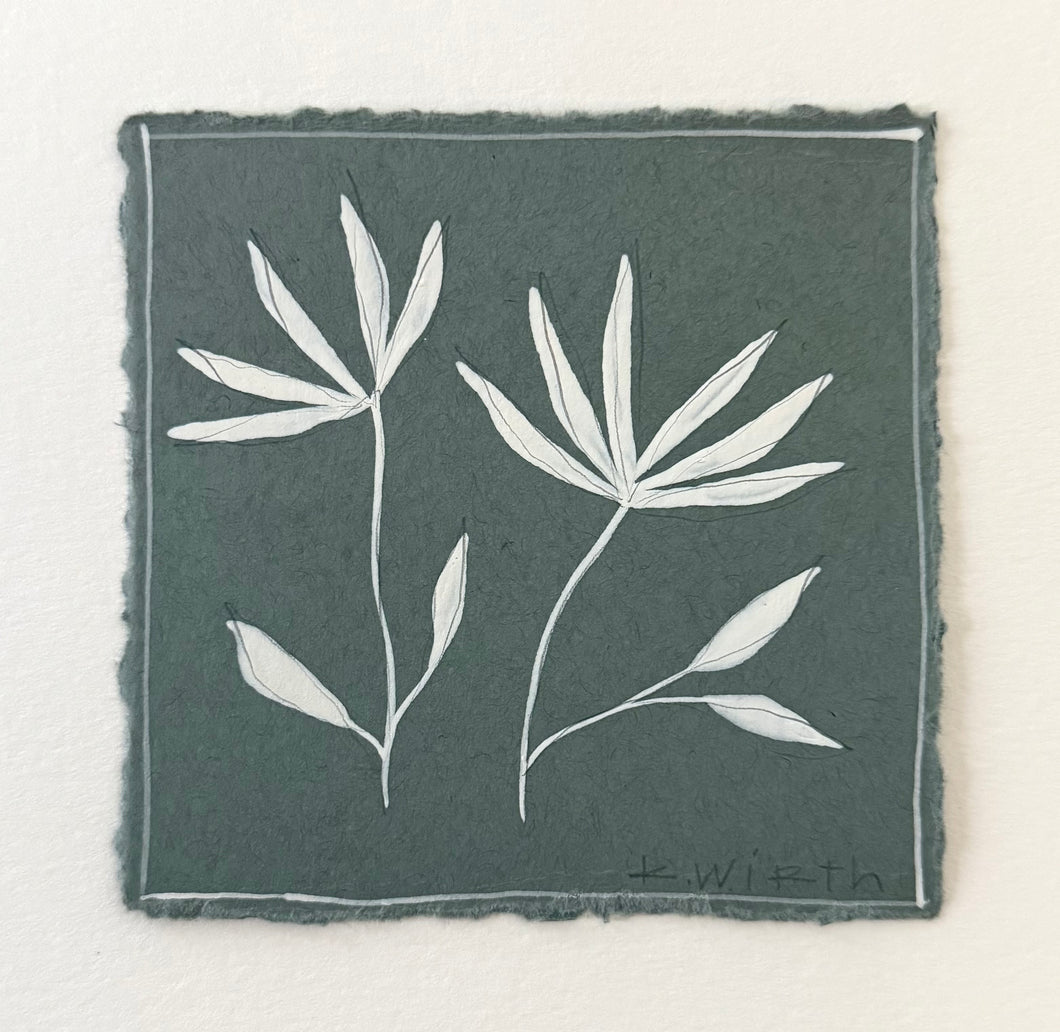 4.5”x4.5” floral on paper