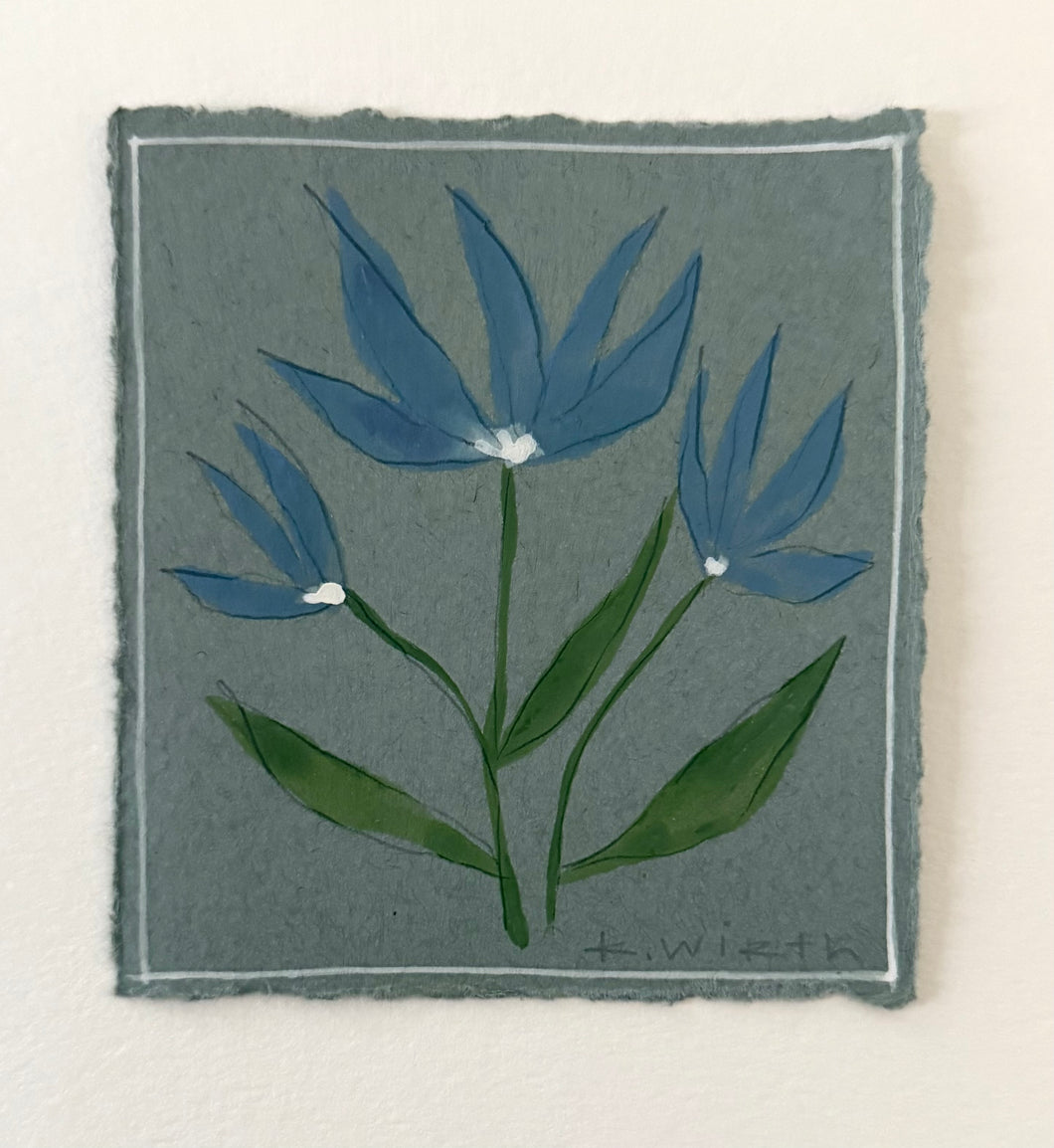 4”x4.5” floral on paper