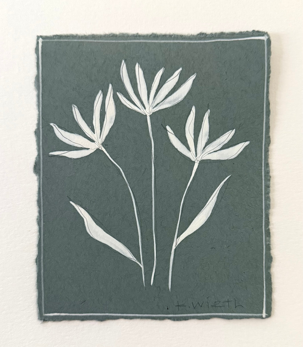 4.5”x5.5” floral on paper