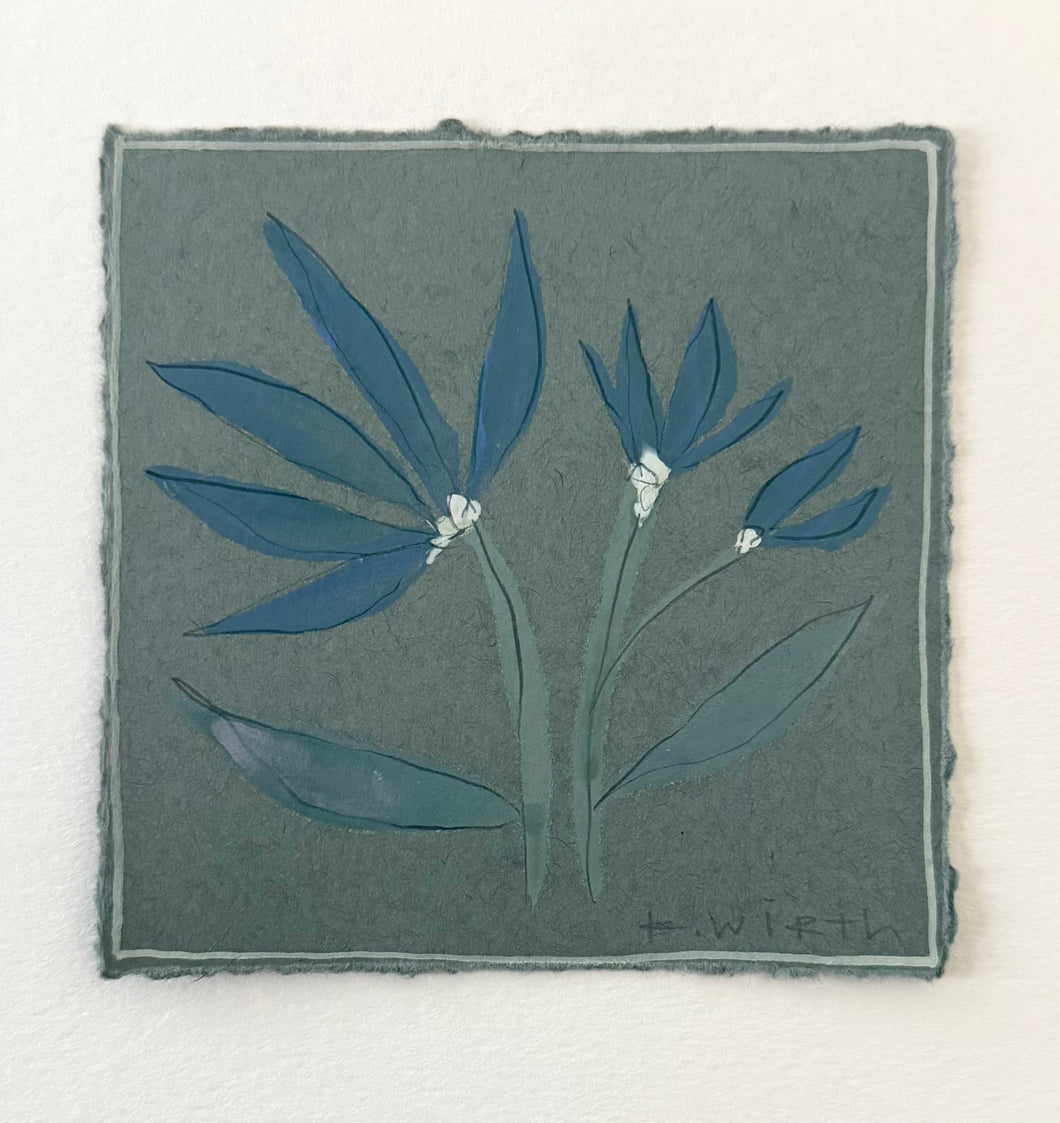 4.5”x4.5” floral on paper